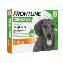 FrontlineComboSpotOnAntiVlooienenTekenDruppelsHond2-10kg6pipetten
