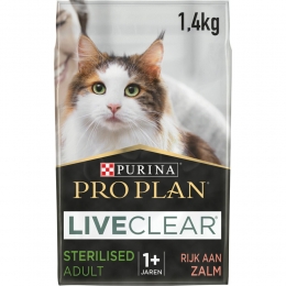 ProPlanLiveClearKattenvoerDroogAdultSterilisedZalm14kg