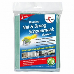 LucovitaalSchoonmaakdoekBamboe3stuks