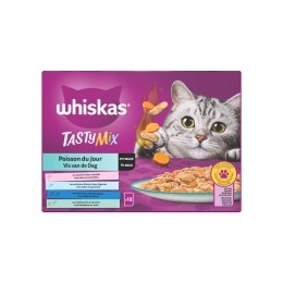 WhiskasAdultMultipackVisvandeDagSelectieinSaus12x85gr