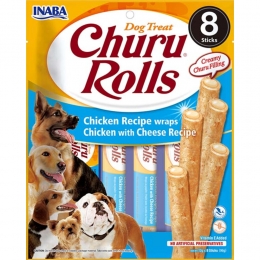 8xInabaChuruHondensnacksRollsChickenCheeseWraps8x20gr