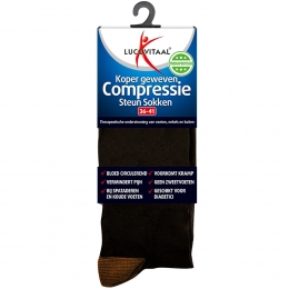 6xLucovitaalCompressieSteunSokkenZwartmaat36-411paar