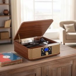 Retro-platenspelermetDAB