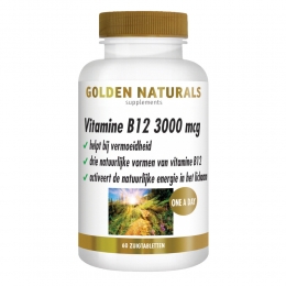 GratisVerzending2xGoldenNaturalsVitamineB123000mcgVegan60zuigtabletten