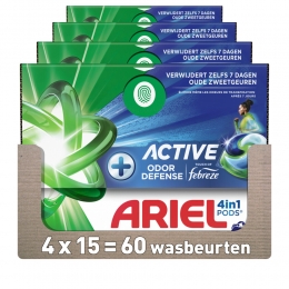 4xAriel4in1WasmiddelPodsActieveGeurbestrijding15stuks