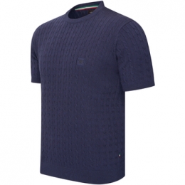 T-shirtKorteMouwCappuccinoItaliaLoretoCableKnitTee