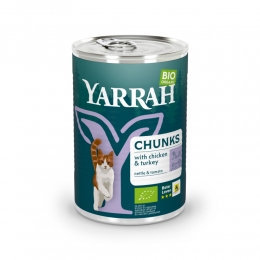 12xYarrahBioKattenvoerChunksKipKalkoen405gr