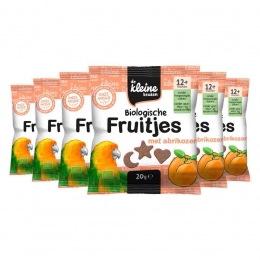 6xdeKleineKeukenBioFruitjesmetAbrikozen20gr