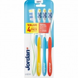 12xJordanTandenborstelTotalCleanSoft4-pack4stuks