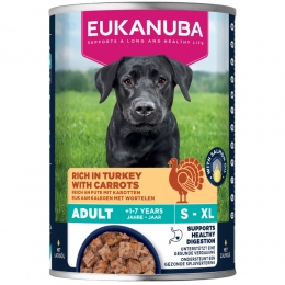 6xEukanubaLifeCareDogHondenvoerNatAdultTurkeyCarrot400gr