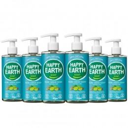 6xHappyEarth100NatuurlijkeHandzeepCedarLime300ml