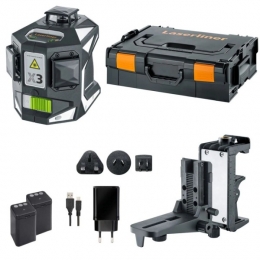 LaserlinerX3-LaserProKruislijnlaserInclWandhouderInL-boxx-3Lijnen-30m
