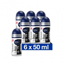 6xNIVEAMenDeodorantRollerInvisibleforBlackWhite50ml