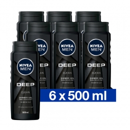 6xNIVEAMenDouchegelDeepClean500ml