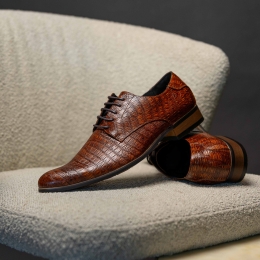 BrownReptileLureaux-HandgemaakteNetteSchoenenVoorHeren