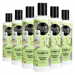 6xOrganicShopShampooArtichokeandBroccoli280ml