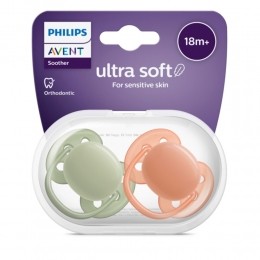 PhilipsAventFopspeenUltraSoftFopspeen18mndGroenOranje2stuks
