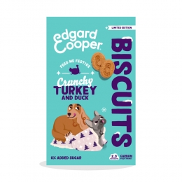 7xEdgardCooperFeestelijkeHondenBiscuitsEendKalkoen400gr