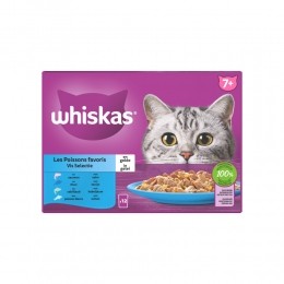 4xWhiskas7VisSelectieinGeleiMaaltijdzakjesMultipack12x85gr