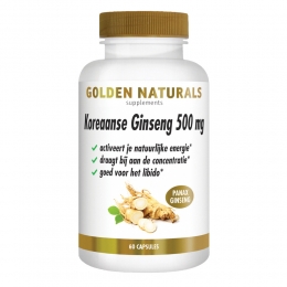 GratisVerzending2xGoldenNaturalsKoreaanseGinseng500mg60capsules