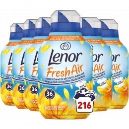 6xLenorWasverzachterFreshAirZonnestralen36Wasbeurten504ml