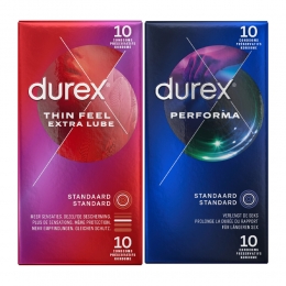 Durex-ThinFeelExtraLubeCondooms10stuksPerformaCondooms10stuks-Pakket