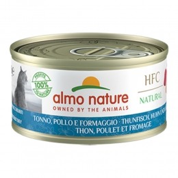 24xAlmoNatureHFCNaturalKattenvoerNatBlikjeTonijnKipKaas70gr