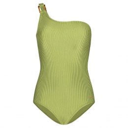 swimsuitoneshouldershinygreenmaat40