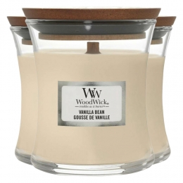 3xWoodWickGeurkaarsMiniVanillaBean85gr