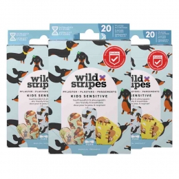 3xWildStripesPleistersKidsSensitiveAnimalFun20stuks