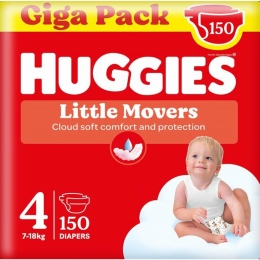 3xHuggiesLittleMoversLuiersMaat47-18kg50stuks