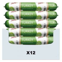 12xPrinsNatureCareHypoallergeenHondenvoerWorstKalkoen250gr