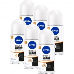 6xNIVEADeodorantRollerBlackWhiteUltimateImpact50ml