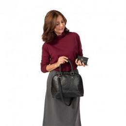 Lederenhandtasmetportemonnee