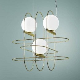 FontanaArteDesignhanglampSetarehmetLEDsgoud