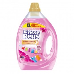 4xWitteReusVloeibaarWasmiddelOrchidMacadamia40Wasbeurten2liter