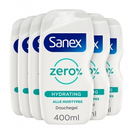 6xSanexDouchegelZeroHydrating400ml