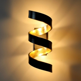 Eco-LightLEDwandlampHelixzwart-goud26cm