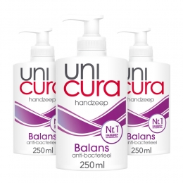 3xUnicuraVloeibareHandzeepAntiBacterieelBalans250ml