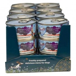 24xRenskeVersGestoomdCompleteMenuHondenvoerNatEend-KonijnGraanvrij95gr