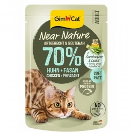 16xGimCatKattenvoerNearNatureKipFazant85gr