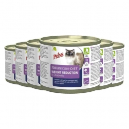 6xPrinsNatureCareDietKattenvoerNatWeightReductionDiabetic200gr