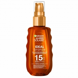 3xGarnierAmbreSolaireIdealBronzeBeschermendeZonneolieSPF15150ml