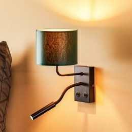 LuminexWandlampSohocilindrischleeslampjegroengoud