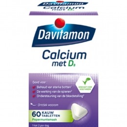 GratisVerzending4xDavitamonCalciumVitamineD3Pepermunt60kauwtabletten