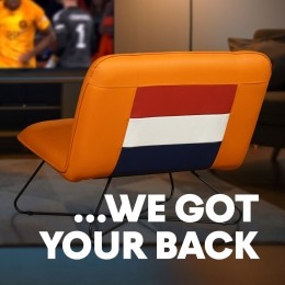 Oranjelerendesignstoelzonderarmleuning-Loveseat-OranjemetNederlandsevlag