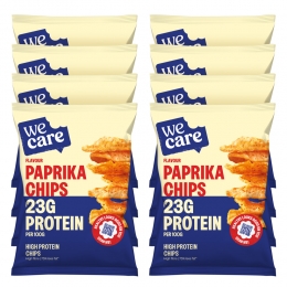 8xWeCareHighProteinChipsPaprika25gr