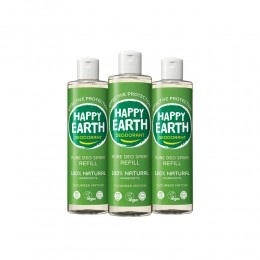 6xHappyEarth100NatuurlijkeDeoSprayNavullingCucumberMatcha300ml