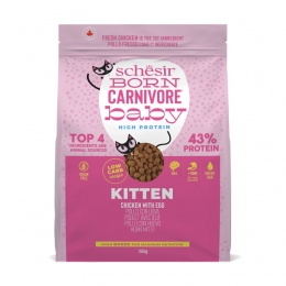 SchesirBornCarnivoreKittenKattenvoerChickenEgg255gr