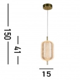 SearchlightCapsuleLEDhanglampmessingkleurigijzeracryl